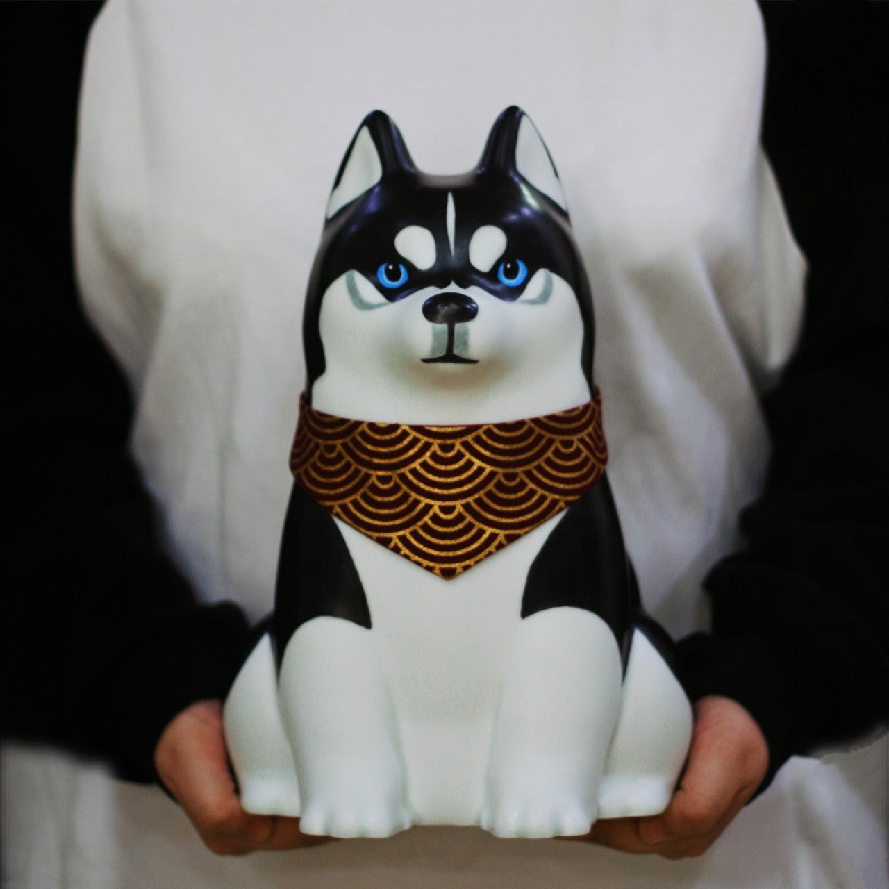 Personalized Ceramic Dog Urn with Acrylic Painted