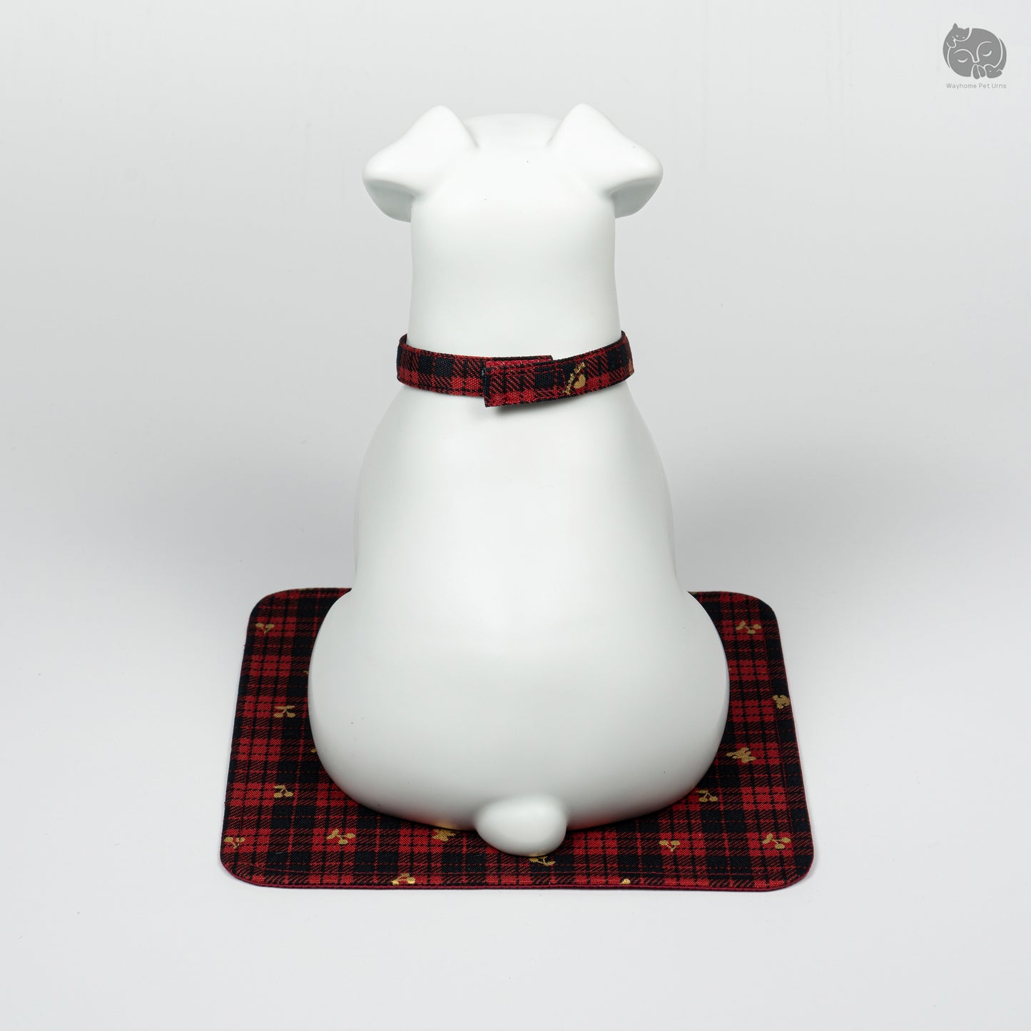 Schnauzer Memorial Urn with Plaid Accent (Small)