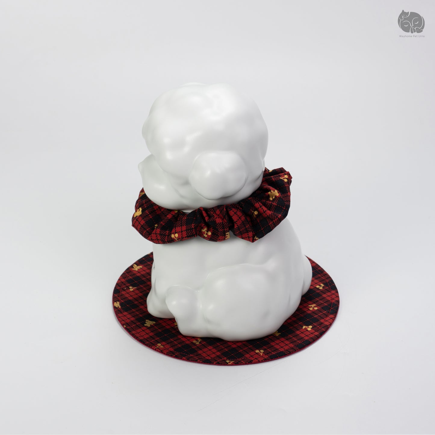 Poodles Memorial Urn with Plaid Accent (Small)