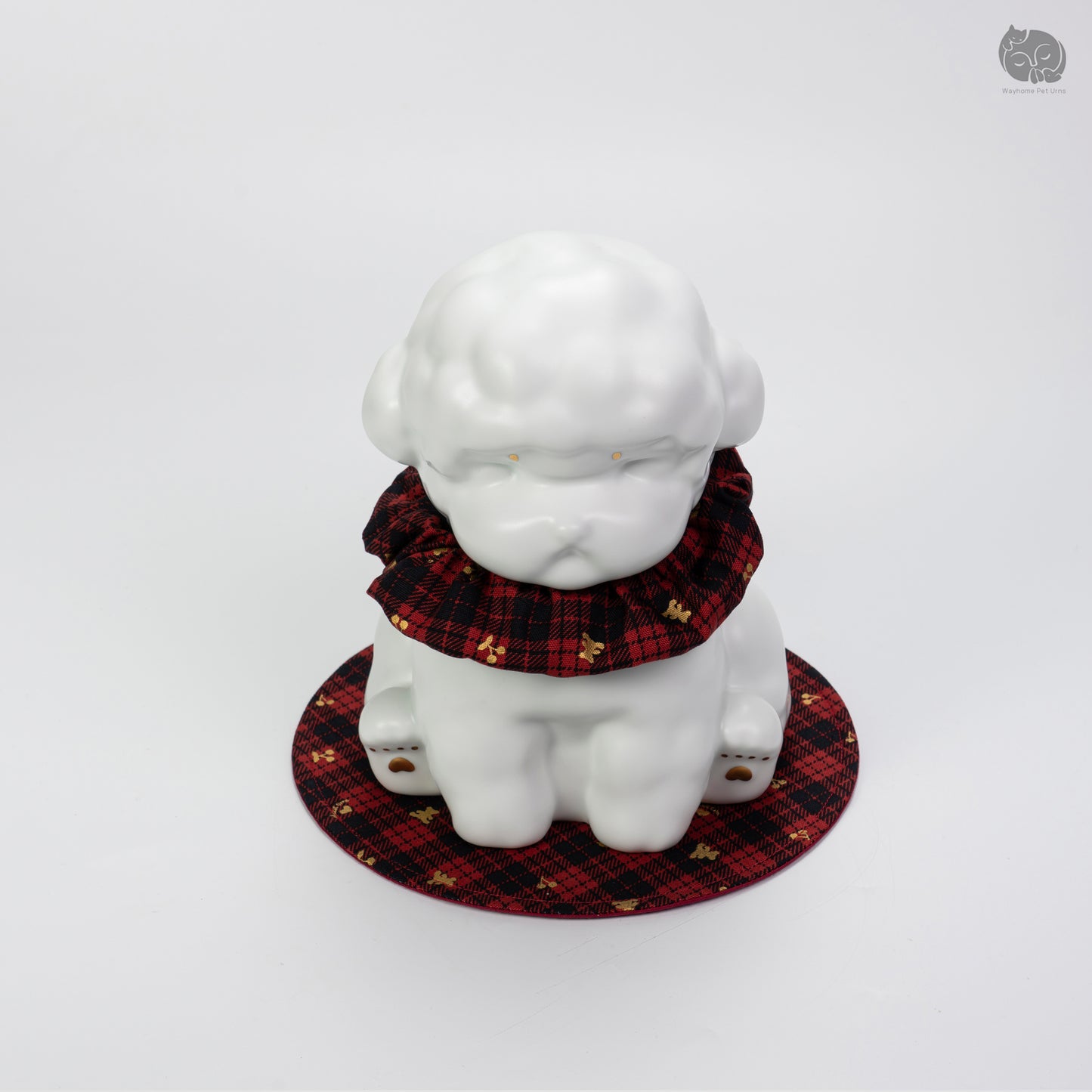 Poodles Memorial Urn with Plaid Accent (Small)