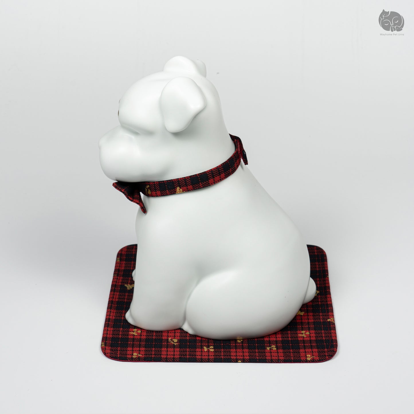Schnauzer Memorial Urn with Plaid Accent (Small)