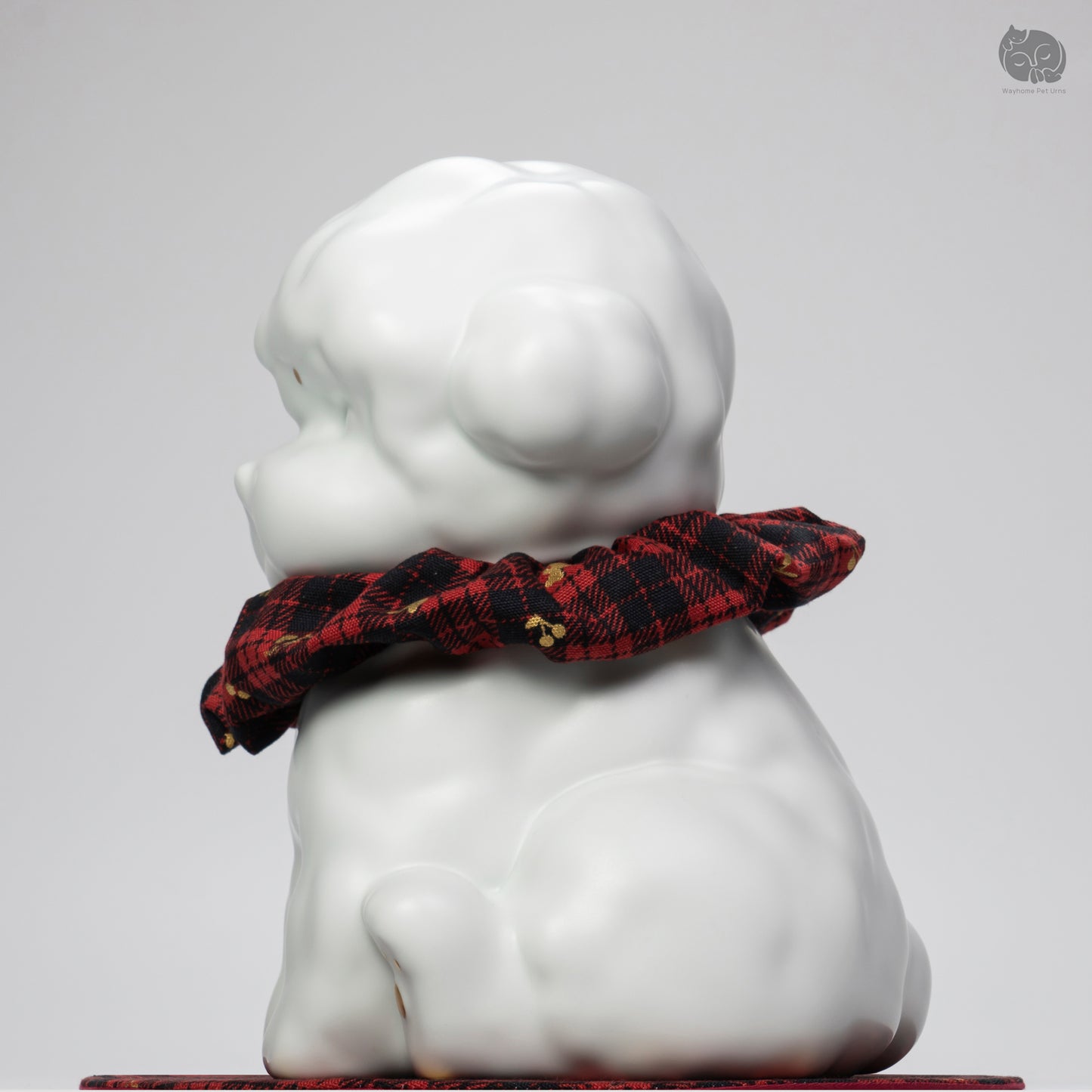 Poodles Memorial Urn with Plaid Accent (Small)