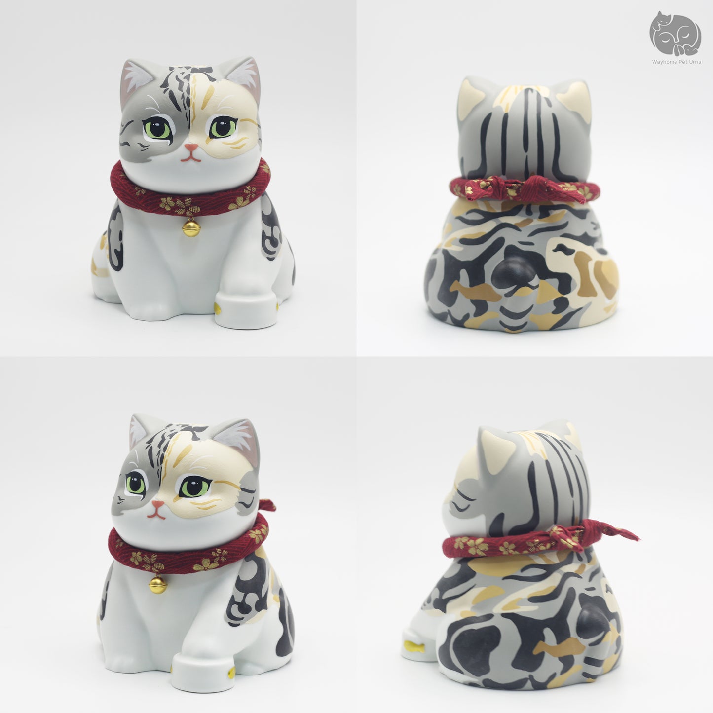 Personalized Ceramic Cat Urn with Name & Birthday Cat Bowl Design