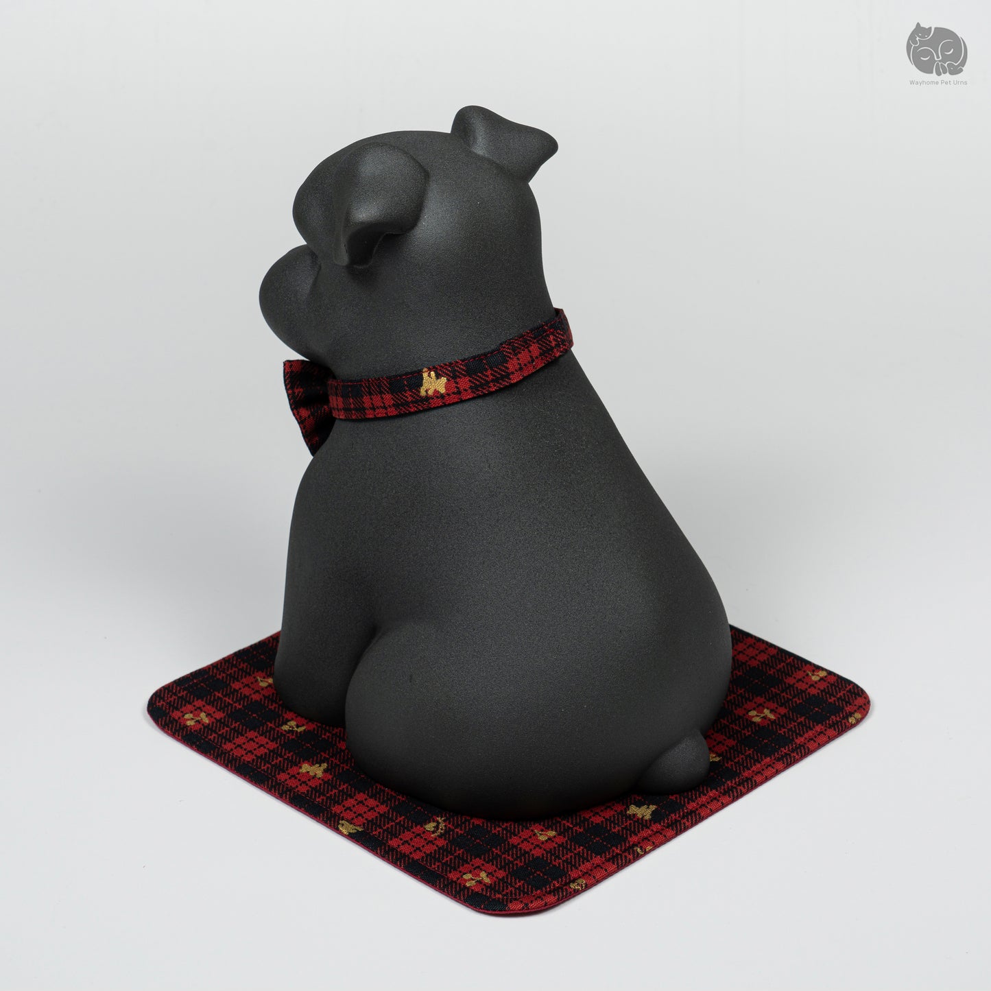 Schnauzer Memorial Urn with Plaid Accent (Small)