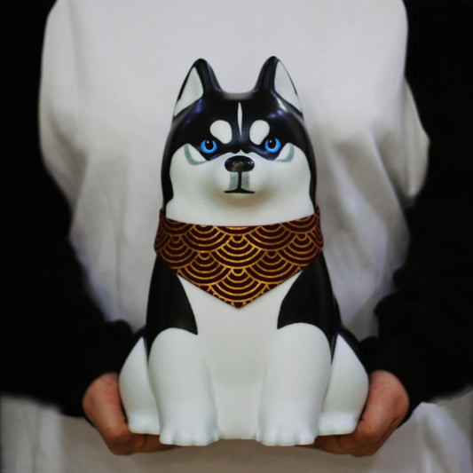Personalized Ceramic Dog Urn with Acrylic Painted