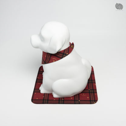 Goldador Memorial Urn with Plaid Collar (Large)