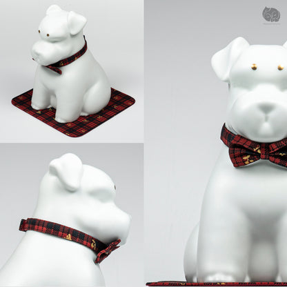 Schnauzer Memorial Urn with Plaid Accent (Small)