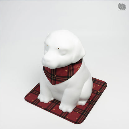 Goldador Memorial Urn with Plaid Collar (Large)