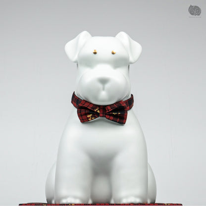 Schnauzer Memorial Urn with Plaid Accent (Small)