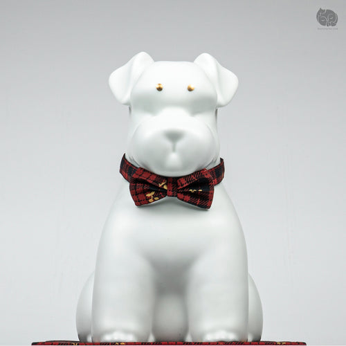 Schnauzer Memorial Urn with Plaid Accent (Small)