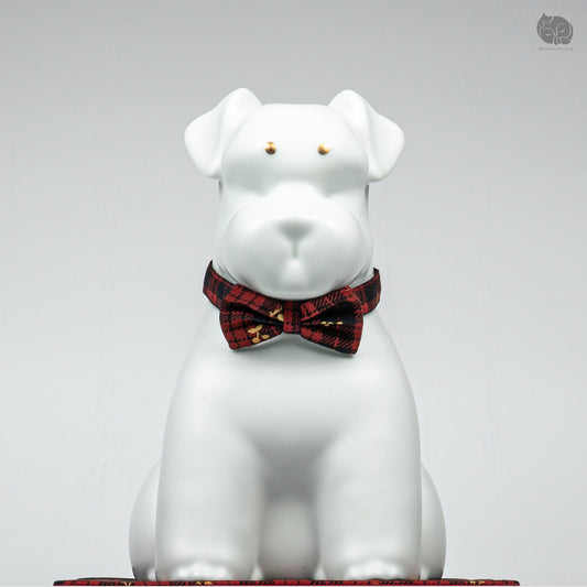 Schnauzer Memorial Urn with Plaid Accent (Small)