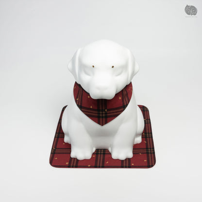 Goldador Memorial Urn with Plaid Collar (Large)