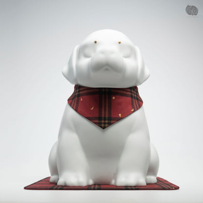 Goldador Memorial Urn with Plaid Collar (Large)
