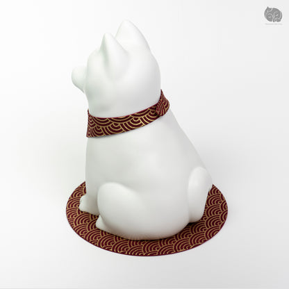 Shiba Memorial Urn with Plaid Collar (Large)