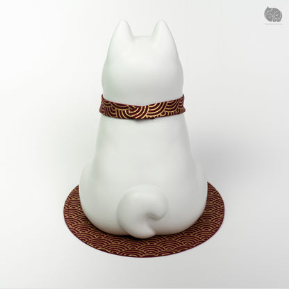 Shiba Memorial Urn with Plaid Collar (Large)