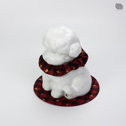 Poodles Memorial Urn with Plaid Accent (Small)