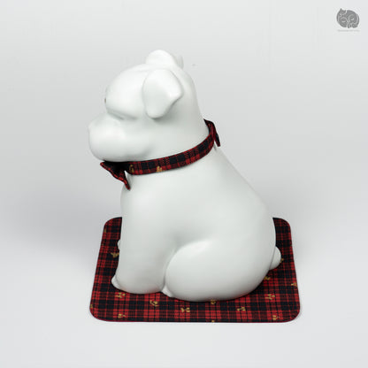 Schnauzer Memorial Urn with Plaid Accent (Small)