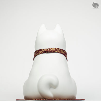 Shiba Memorial Urn with Plaid Collar (Large)