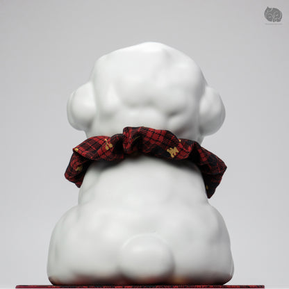 Poodles Memorial Urn with Plaid Accent (Small)