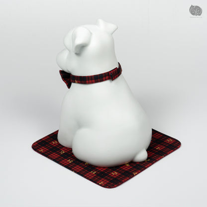 Schnauzer Memorial Urn with Plaid Accent (Small)