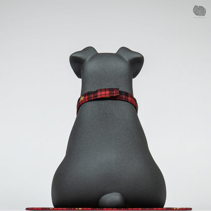 Schnauzer Memorial Urn with Plaid Accent (Small)