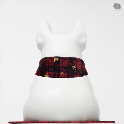 Boston Terrier Memorial Urn with Plaid Collar (Small)