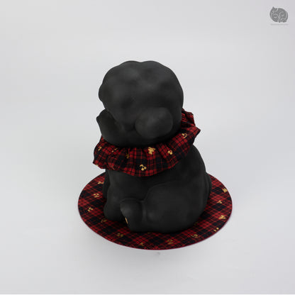 Poodles Memorial Urn with Plaid Accent (Small)