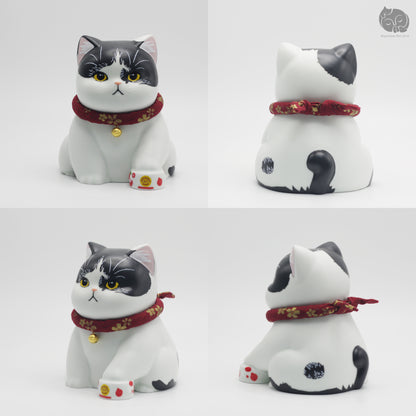 Personalized Ceramic Cat Urn with Name & Birthday Cat Bowl Design