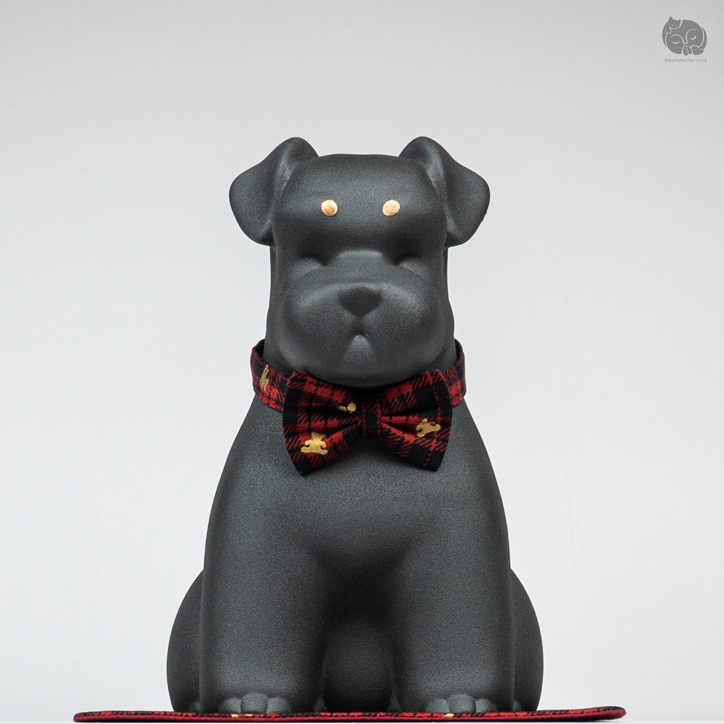 Schnauzer Memorial Urn with Plaid Accent (Small)