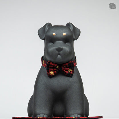 Schnauzer Memorial Urn with Plaid Accent (Small)