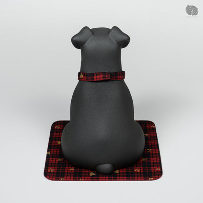 Schnauzer Memorial Urn with Plaid Accent (Small)