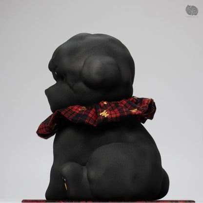 Poodles Memorial Urn with Plaid Accent (Small)