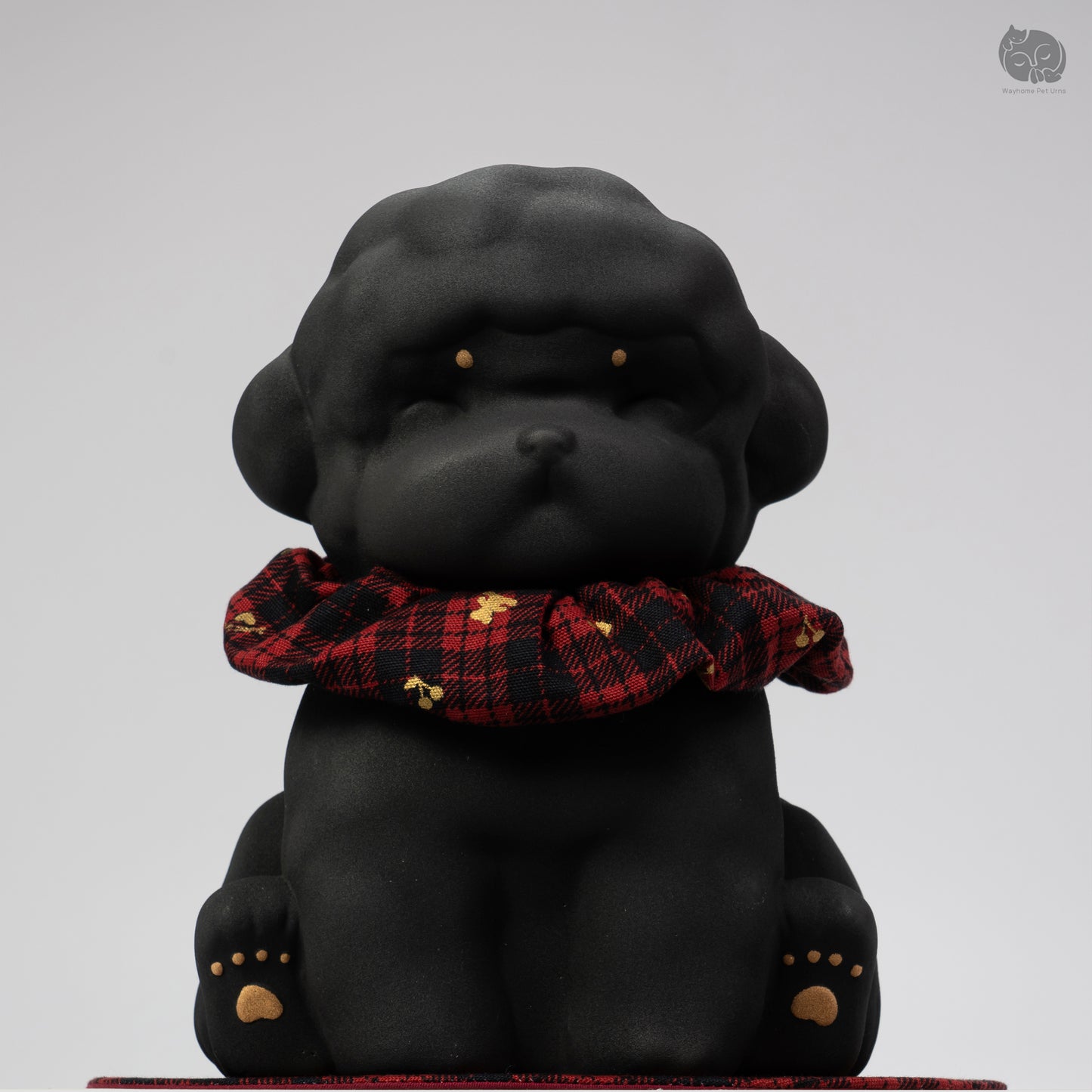 Poodles Memorial Urn with Plaid Accent (Small)